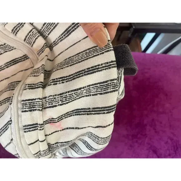 ROXY Sugar Baby Canvas Backpack in Anthracite Stripe Beach Vacation School Surf - Picture 5 of 6